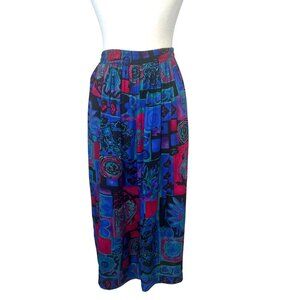 Special Effects Vintage Skirt Colorful Midi Elastic Waist Ladies Size Small / ME